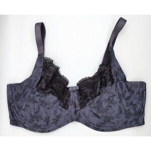 Wonderbra Plus Full Support Underwire Bra Private Jet Black Lace 42DD W1916